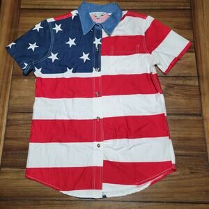 Roper Full Button Stars & Stripes Western Shirt - Size Small
